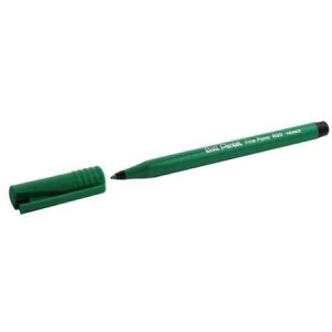 Pentel R50 Rollerball Pen Green Barrel Water-based 0.8mm Tip 0.4mm Line Black Pack of 12
