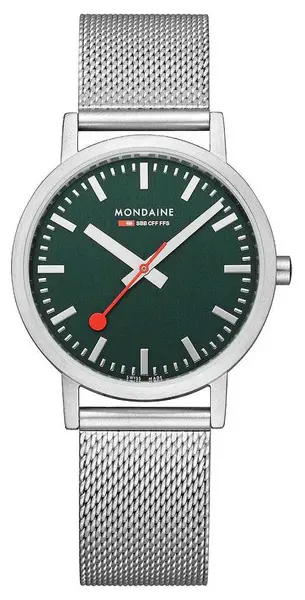 Mondaine A660.30314.60SBJ Classic 36 Mm Forest Green Dial Watch