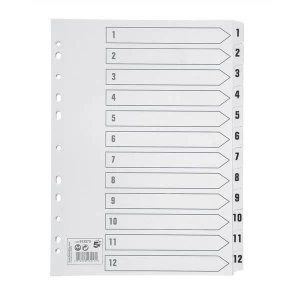 5 Star Office A4 Index 150gsm Card with Mylar Tabs 1 12 White