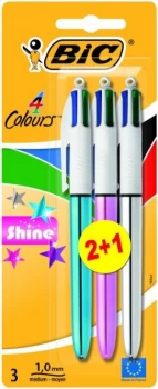 Bic 4 Colours Shine Blister 2+1 Pk20