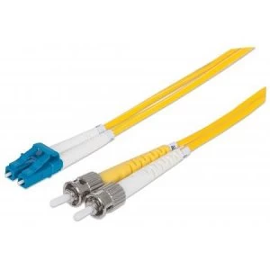Intellinet Fibre Optic Patch Cable Duplex Single-Mode LC/ST 9/125 m OS2 2m LSZH Yellow Fiber Lifetime Warranty