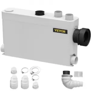 VEVOR Macerator Pump, 400W Macerator Toilet Pump, 3 Inlets(1 Sided) Macerating Pump, Sewerage Pump for Basement, Kitchen, Sink, Shower, Bathtub, Waste