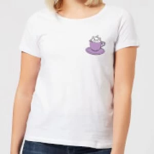 Disney Aristocats Marie Teacup Womens T-Shirt - White - XL