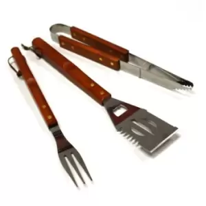 King Fisher - Set of 3 Deluxe 45cm Barbecue / bbq Tools with Wooden Handles