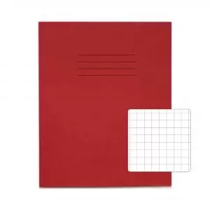 RHINO 8 x 6.5 Exercise Book 48 pages 24 Leaf Red 10mm Squared