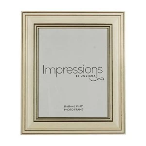 8" x 10" - Impressions Plastic Cream & Gold Photo Frame