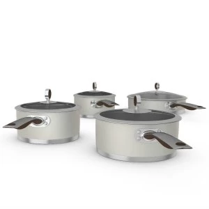 Morphy Richards 4 Piece Non-Stick Stainless Steel Pan Set - Sand