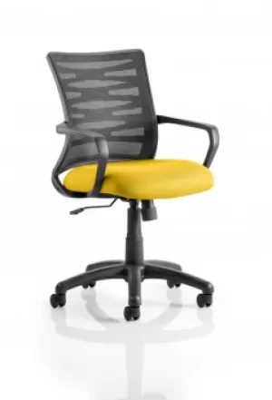 Vortex Task Operator Chair Mesh Back Bespoke Seat Senna Yellow KCUP0605