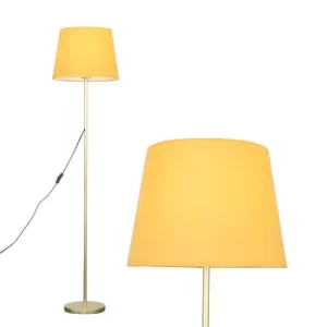 Charlie Gold Floor Lamp with Mustard Aspen Shade