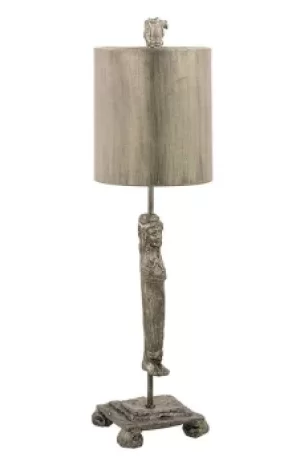 Caryatid 1 Light Table Lamp Aged Silver, E27