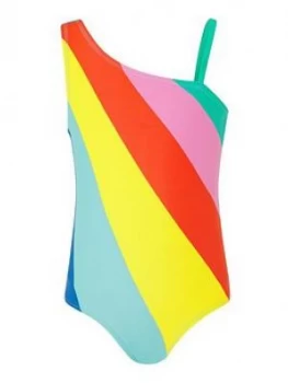 Accessorize Girls Rainbow Stripe Swimsuit - Multi, Size Age: 9-10 Years, Women