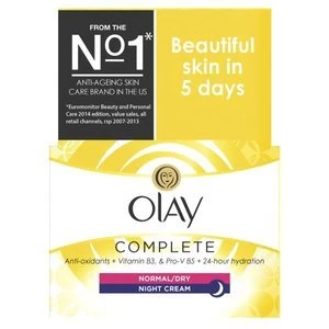 Olay Complete 3in1 Normal/Dry Night Cream Moisturiser 50ml
