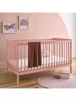 CuddleCo Nola Cot Bed - Soft Blush Pink, One Colour