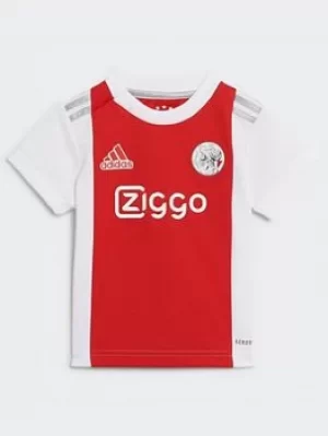 adidas Ajax Amsterdam 21/22 Home Baby Kit, White/Red, Size 6-9 Months