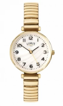 Limit Womens Gold Plated Bracelet Mother Of Pearl Dial Watch