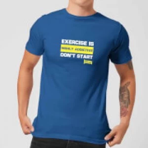 Plain Lazy Exercise Is Highly Addictive Mens T-Shirt - Royal Blue - L