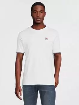Fila Caleb Essential Tip Cuff T-Shirt - White, Size 2XL, Men