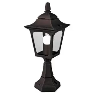 Chapel Mini 1 Light Outdoor Pedestal Lantern Black IP44, E27