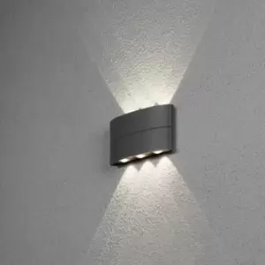 Chieri Outdoor Modern Up Down Wall Light 8W Dark Grey, IP54