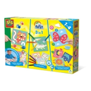 SES CREATIVE Childrens My First 3-in-1 Fingerpainting Set, 12 Months and Above (14489)