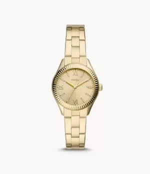 Fossil Women Rye Three-Hand Date Gold-Tone Stainless Steel Watch