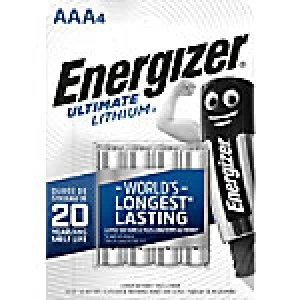 Energizer AAA Batteries CR03 Ultimate 1.5V Lithium 4 Pieces