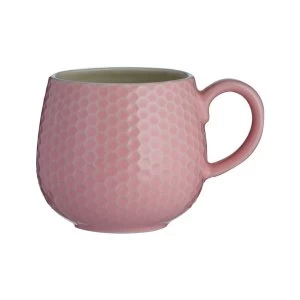 Mason Cash Embossed Honeycomb Pink Mug, Stoneware