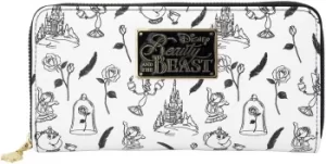 Beauty and the Beast Characters Wallet white black