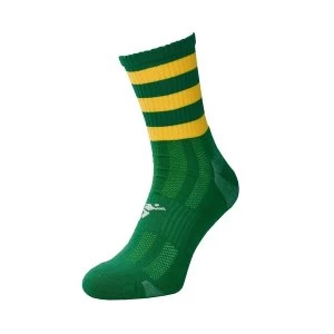 Precision Pro Hooped GAA Mid Socks Green/Gold - UK Size 7-11