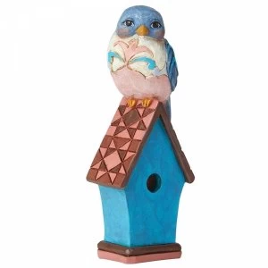 Bluebird on Birdhouse Mini Figurine