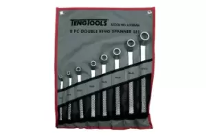 Teng Tools 6308mm 8 Piece Double Ring Spanner Set in Tool Roll