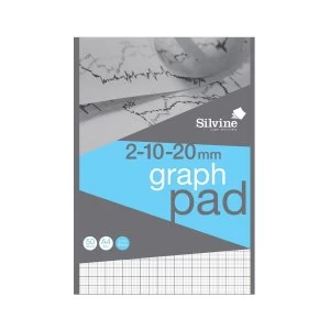 Silvine Graph Pad 2,10,20mm 50 Sheets A4 A4GP21020