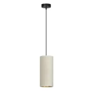 Bente Black Slim Pendant Ceiling Light with White Fabric Shades, 1x E14