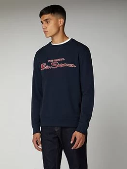 Ben Sherman Logo Sweatshirt - Navy, Size S, Men