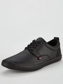 Kickers Kariko Leather Gibb Lace Up Shoes - Black Leather, Size 12, Men