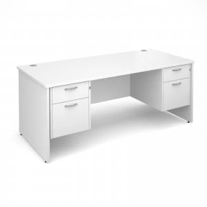 Maestro 25 PL Straight Desk With 2 and 2 Drawer Pedestals 1800mm - whi