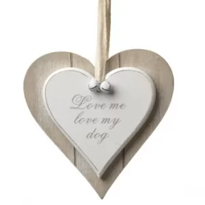 Hanging Wooden Heart Love My Dog by Heaven Sends