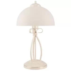 Adelle Table Lamp With Shade With Glass Shade, White, 1x E27