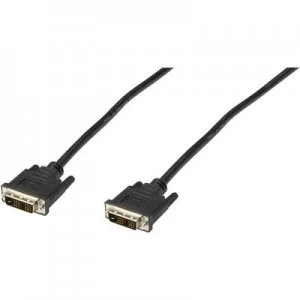 Digitus DVI Cable 2m screwable, incl. ferrite core Black [1x DVI plug 19-pin - 1x DVI plug 19-pin]