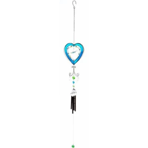 Blue Heart With Butterfly Winchime