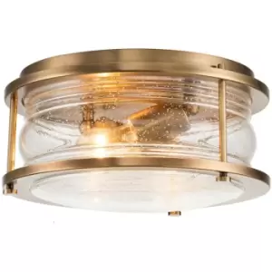 Quintiesse Kichler Ashland Bay Bathroom Ceiling Light Natural Brass, IP44