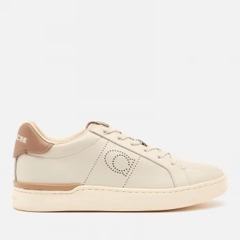 Coach Womens ADB Leather/Suede Cupsole Trainers - Chalk/Taupe - UK 4