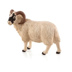 ANIMAL PLANET Farm Life Black Faced Sheep (Ram) Toy Figure