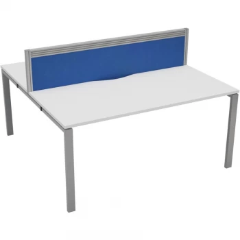 2 Person Double Bench Desk 1400X780MM Each - Silver/White