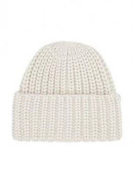 Accessorize Bea Chunky Turn Up Beanie Hat - Natural