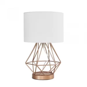 Melrose Copper Touch Table Lamp with White Shade