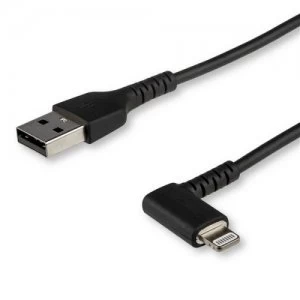 1m Black Angled Lightning To USB Cable
