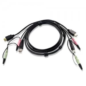 Aten 2L-7D02UH KVM cable 1.8 m Black