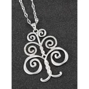 Artisan Tree of Life Long Silver Plated Necklace