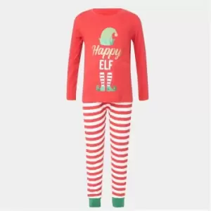 I Saw It First Kids Happy Elf Christmas Pyjamas - Red